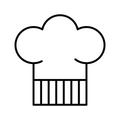 Chef hat icon. Kitchen protective garment isolated on white background.
