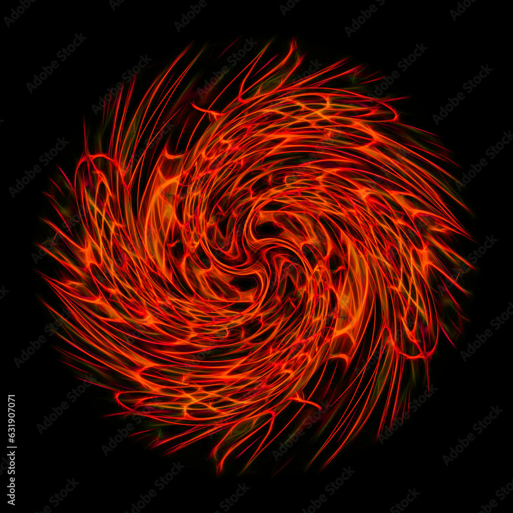 Aufkleber colourful delicate and lacy pattern and design in shades of red and orange twisted pattern