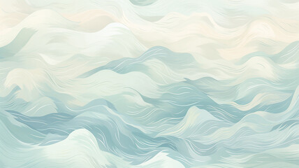 simple watercolors sea theme waves soft soft color light blue cartoon drawing