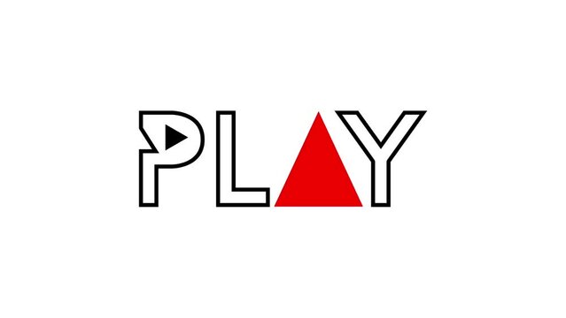 animation of play button symbol moving