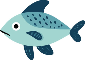 sea fish illustration 2d flat design 