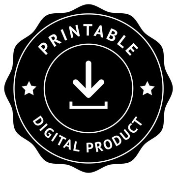 Digital Product digital black download Button round sign