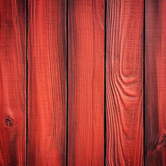 Red board background. Vertical wooden slats texture for interior decoration. Country style. 