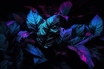 In the shadows, a bright tropical leaf forest. radical opposition. Generative AI
