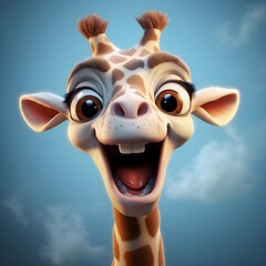 Crazy giraffe illustration