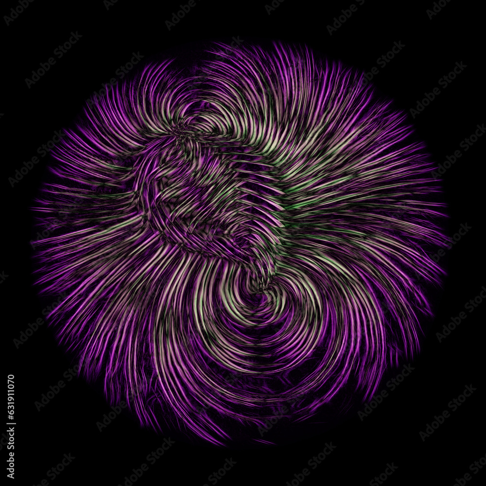 Poster delicate creative design from many curved colorful lines