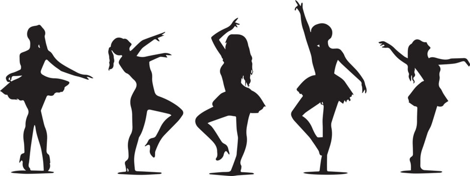 Silhouette of a dancing girl vector