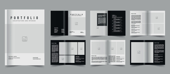 Fototapeta na wymiar Architect portfolio layout design portfolio template