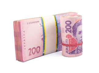 Bundle of Ukrainian banknotes 