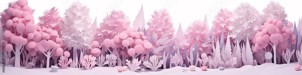 Canvas Prints paper sculpture nature landscape row long background.