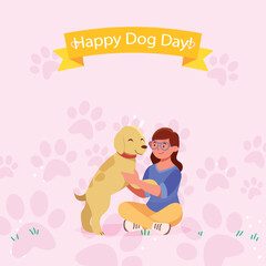 Free vector cartoon national dog day illustration