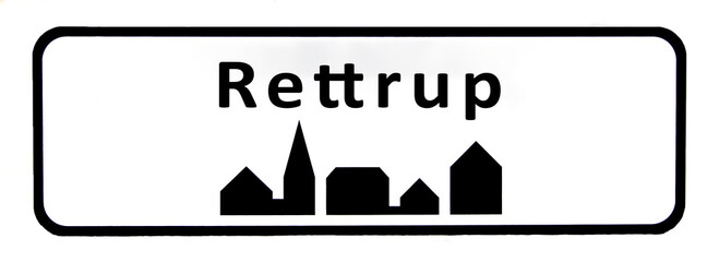 City sign of Rettrup - Rettrup Byskilt