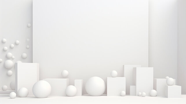 abstract background with a copy of the space white geometric simple shapes.