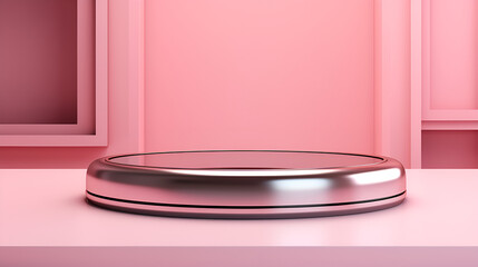 Modern showcase scene, podium, studio, platform for product presentation on a beautiful background created with Generative AI technology