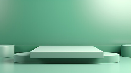 Modern showcase scene, podium, studio, platform for product presentation on a beautiful background created with Generative AI technology