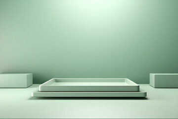 Modern showcase scene, podium, studio, platform for product presentation on a beautiful background created with Generative AI technology