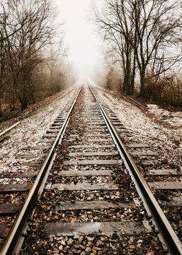 railroad tracks in the countryside