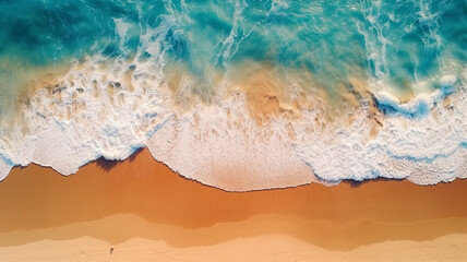 Fototapeta na wymiar ocean wave drone view of the beach.