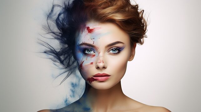 Evocative picture of a skilled makeup artist Ai Generative