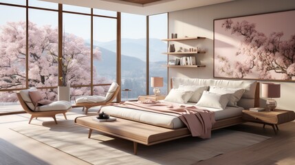 Fototapeta na wymiar An elegant minimalist bedroom