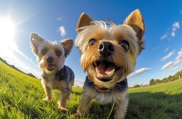 Funny Yorkshire Terrier dogs