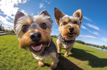Funny Yorkshire Terrier dogs