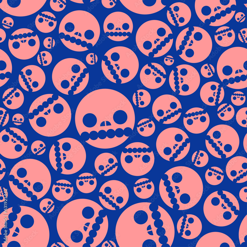 Aufkleber skull simple geometric pattern seamless. vector background