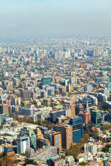 Fototapeta na wymiar aerial view from the city of Santiago in Chile