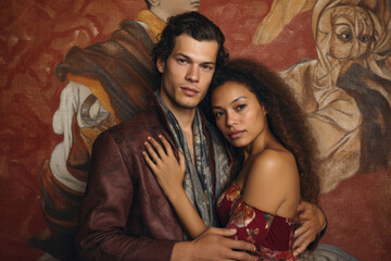 A Beautiful Celebration of Harmony in Contrast: Embracing the Cultural Blend of a Biracial Couple