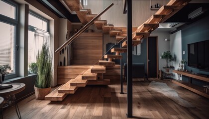 Staircase in modern apartment