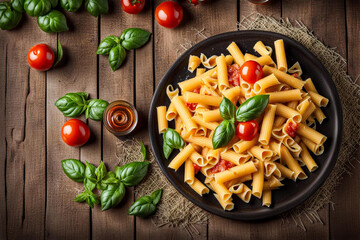 Bolognese pasta. fusilli with tomato sauce