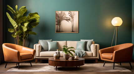 Photo of a cozy and well-furnished living room with a touch of nature
