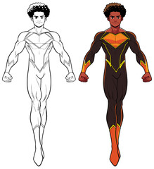 Black Teenage Superhero Flying on White