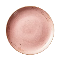 Foto op Aluminium Empty Pink Ceramic Pottery Plate Isolated on a Transparent Background © JJAVA