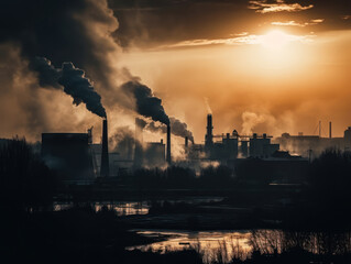 Obraz premium Schwerindustrie, Abgase