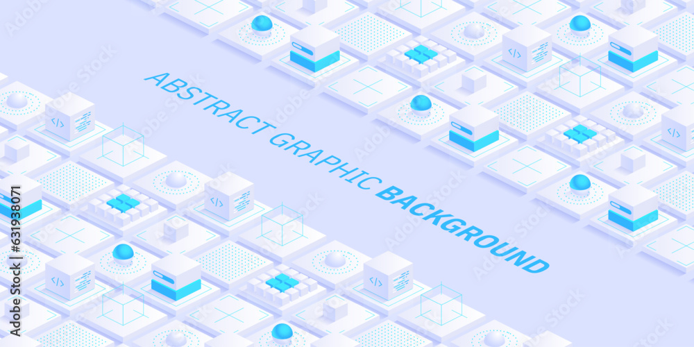 Aufkleber abstract isometric geometric shapes trendy background. digital data concept with graphic elements co