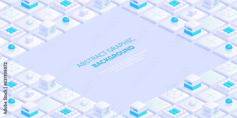 Aufkleber abstract isometric geometric shapes trendy background. digital data concept with graphic elements co