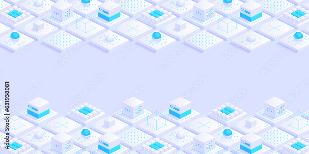 Aufkleber abstract isometric geometric shapes trendy background. digital data concept with graphic elements co