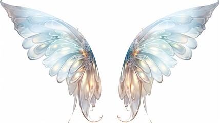 Colorful fantasy fairy wings isolated on white background. © JW Studio