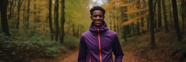 man in sportswear in the woods, training, fitness, wellness, sport