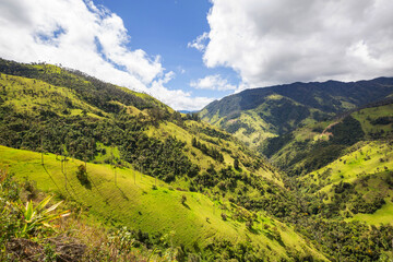 Fototapeta na wymiar Green hills in Colombia