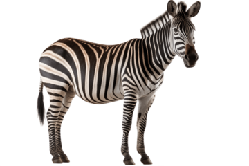 African Grevys Zebra isolated on transparent background.