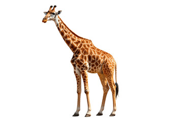 African Giraffe isolated on transparent background.