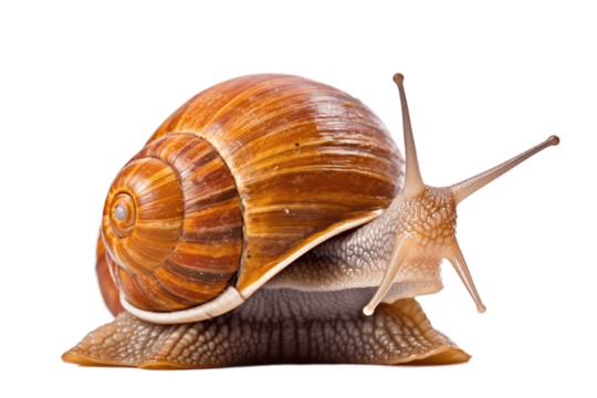 African Giant Snail isolated on transparent background.