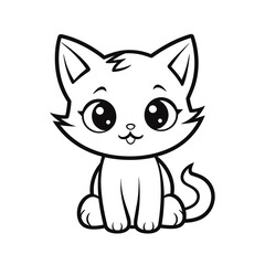 Obraz premium Cartoon Cat coloring pages Png