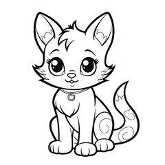 Cartoon Cat coloring pages Png