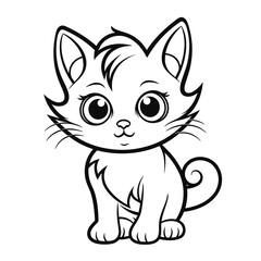 Cartoon Cat coloring pages Png