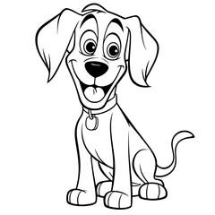 Fototapeta premium Cartoon dog coloring pages Png