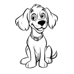 Fototapeta premium Cartoon dog coloring pages Png