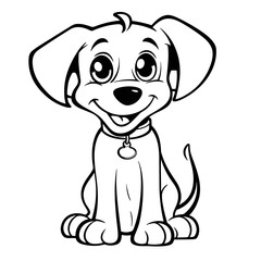 Fototapeta premium Cartoon dog coloring pages Png